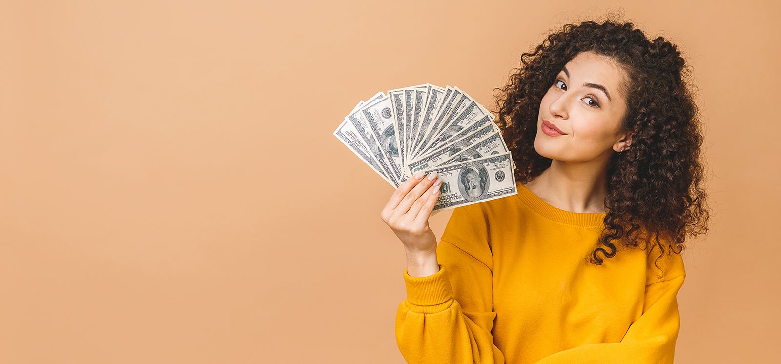 girl with cash in her hand